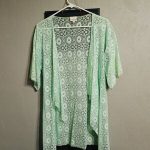 LuLaRoe Light Green Lace Kimono